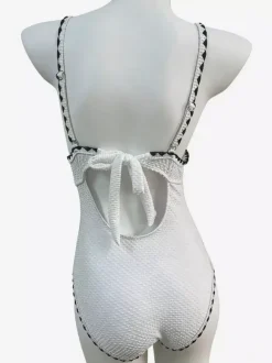 Maillots de bain une pièce pour femmes n艙uds blancs maillots de bain d'été pour la plage