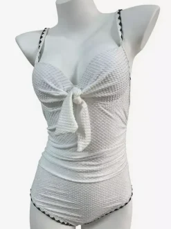 Maillots de bain une pièce pour femmes n艙uds blancs maillots de bain d'été pour la plage