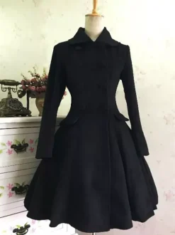 Manteau De Laine Lolita Classique N艙ud Pardessus Fourrure Hiver Lolita Déguisements Noël