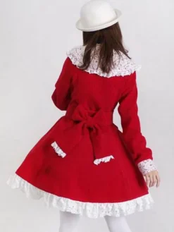 Manteau d'hiver Lolita en laine et laine Déguisements Halloween