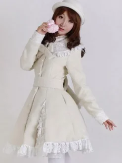 Manteau d'hiver Lolita en laine et laine Déguisements Halloween