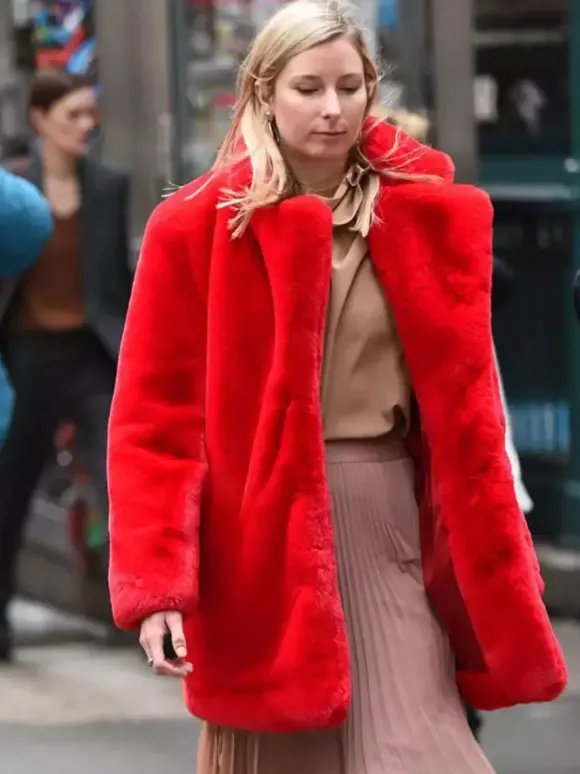 Manteau en fausse fourrure à revers crantés Veste longue chic et écologique pour femme 2026