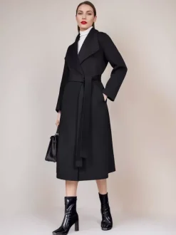 Manteau en mélange de laine et de cachemire avec ceinture Camel à revers large vêtement d'extérieur double face pour femme 2026