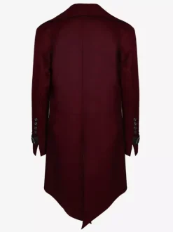 Manteau en polyester à manches longues et boucle élégante vintage marron café pour homme Bourgogne