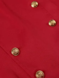 Manteau en polyester à manches longues et boutons élégants vintage rouge pour homme Bourgogne