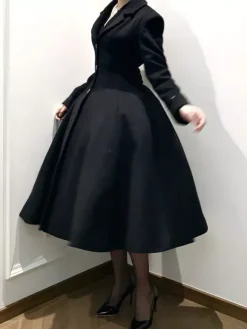 Manteau Lolita gothique classique manteau d'hiver Lolita à ceinture noire