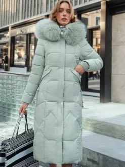 Manteau long à capuche zippé à capuche vêtements d'extérieur décontractés de qualité