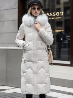 Manteau long à capuche zippé à capuche vêtements d'extérieur décontractés de qualité