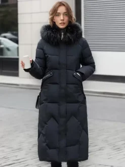 Manteau long à capuche zippé à capuche vêtements d'extérieur décontractés de qualité