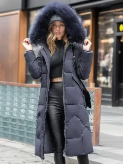 Manteau long à capuche zippé à capuche vêtements d'extérieur décontractés de qualité