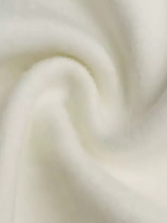 Manteau long en laine blanc à revers crantés croisé ceinturé vêtements d'extérieur d'hiver pleine longueur pour femmes 2026