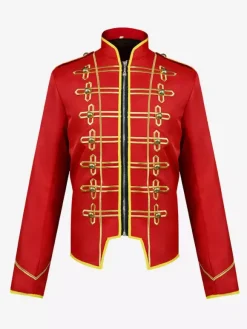 Manteau noir pour homme style rétro steampunk victorien croisé manches longues