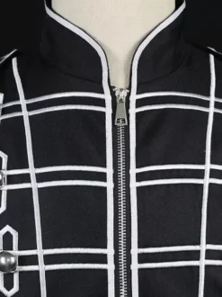 Manteau noir pour homme style rétro steampunk victorien croisé manches longues