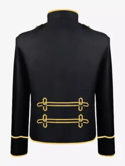 Manteau noir pour homme style rétro steampunk victorien croisé manches longues