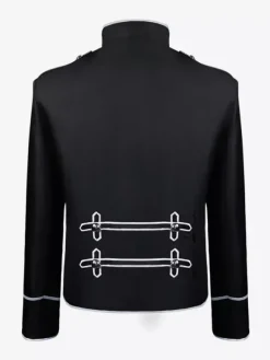 Manteau noir pour homme style rétro steampunk victorien croisé manches longues