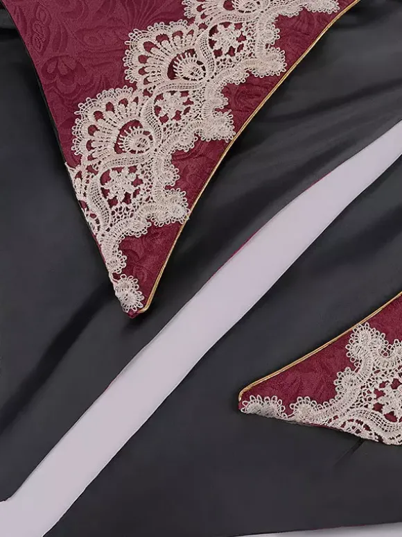 Manteau Rouge Vintage Haut Renaissance Imprimé Fleuri Manches Longues Veste Rétro Costumes Pour Homme Déguisement Vintage Bourgogne