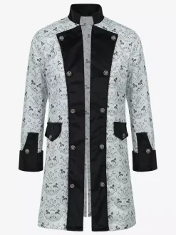 Manteau rétro jaune à manches longues en Fiber de Polyester Costumes rétro pour hommes