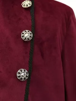 Manteau à boutons rétro bordeaux vintage pour homme Bourgogne