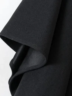 Manteau Cape Femme Hiver avec Capuche à Lacets Réglable avec Franges Unicolore Manteau Hiver Femme Manteau Cape Femme