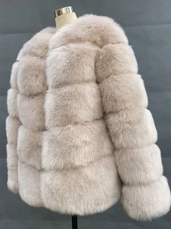 Manteau court en fausse fourrure Veste d'hiver en fourrure écologique pour femme 2026