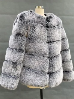 Manteau court en fausse fourrure Veste d'hiver en fourrure écologique pour femme 2026