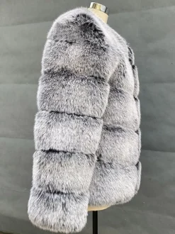 Manteau court en fausse fourrure Veste d'hiver en fourrure écologique pour femme 2026