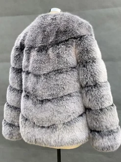 Manteau court en fausse fourrure Veste d'hiver en fourrure écologique pour femme 2026