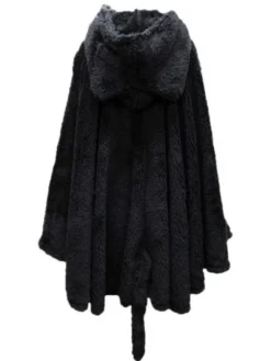 Manteau gothique Lolita Cape Cat Planet à capuchon en peluche avec capuchon en molleton velours Lolita Poncho Manteau Déguisements Halloween