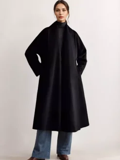 Manteau portefeuille en laine et cachemire mélangés bordeaux pour femme élégant à revers ceinture double face vêtements d'extérieur d'hiver 2026