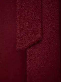 Manteau portefeuille en laine et cachemire mélangés bordeaux pour femme élégant à revers ceinture double face vêtements d'extérieur d'hiver 2026