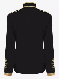 Manteau rétro steampunk violet pour homme col montant broderie fermeture éclair sur le devant manches longues style vintage