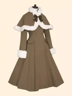 Manteau Sweet Lolita manteau manteau de manteau de papillon olive Olive synthétique Lolita Outwears Déguisements Halloween