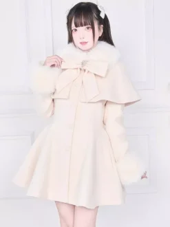 Manteau Sweet Lolita rose et noir à n艙uds pardessus à manches longues manteau d'automne Lolita