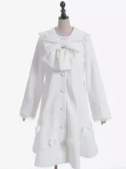 Manteau Sweet Lolita rose pâle et violet à n艙uds en dentelle manches longues manteau d'hiver Lolita