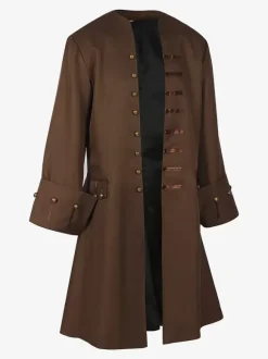 Manteau Veste À Manches Longues Boutons Rétro Marron Vintage Pour Homme