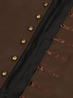 Manteau Veste À Manches Longues Boutons Rétro Marron Vintage Pour Homme