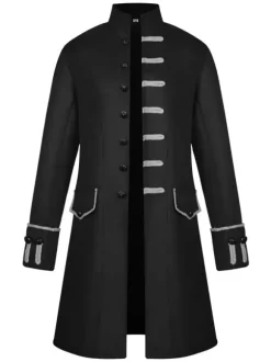 Manteau vintage hommes manteau rétro col montant boutonnière costume uniforme Déguisements Halloween