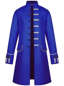 Manteau vintage hommes manteau rétro col montant boutonnière costume uniforme Déguisements Halloween
