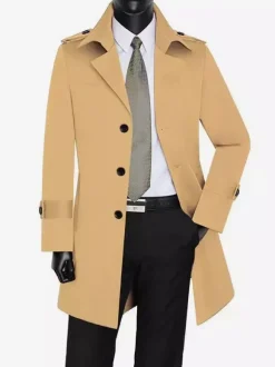 Manteaux Costume Hommes Col Rabattu Chic Décontracté Mode