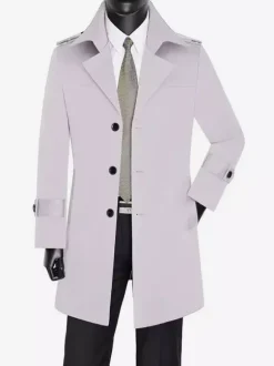 Manteaux Costume Hommes Col Rabattu Chic Décontracté Mode