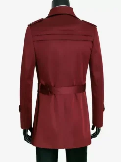 Manteaux Costume Pour Hommes Vintage Décontracté Café Marron Double Boutonnage