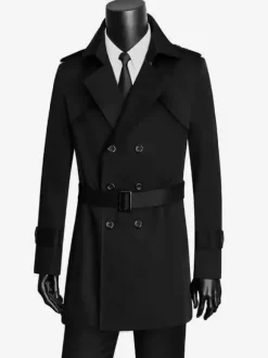 Manteaux Costume Pour Hommes Vintage Décontracté Café Marron Double Boutonnage