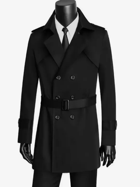 Manteaux Costume Pour Hommes Vintage Décontracté Café Marron Double Boutonnage