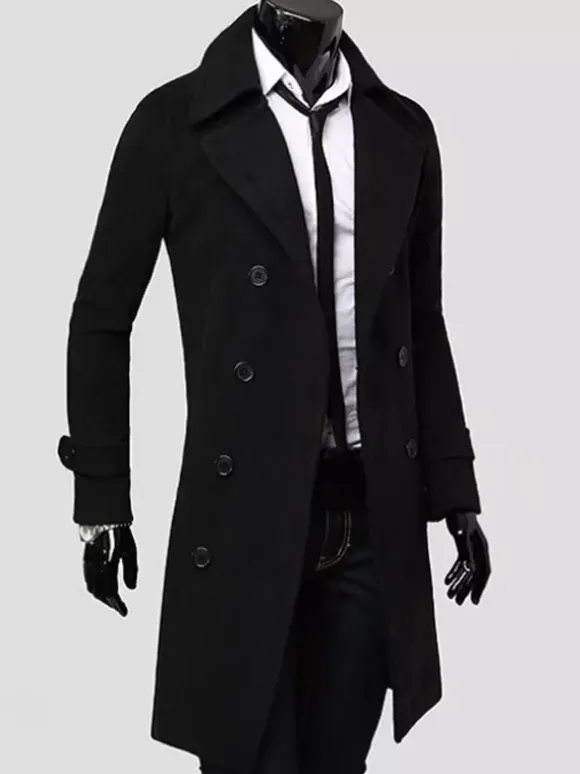 Manteaux Costume pour hommes Double boutonnage Col rabattu Chic Gris Beau