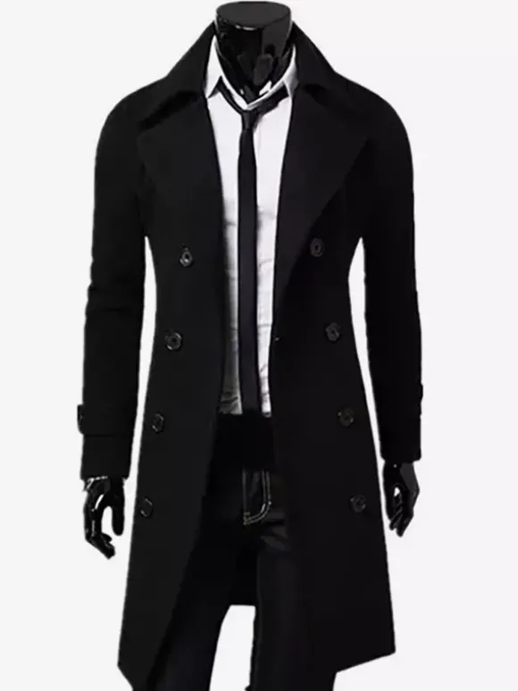 Manteaux Costume pour hommes Double boutonnage Col rabattu Chic Gris Beau