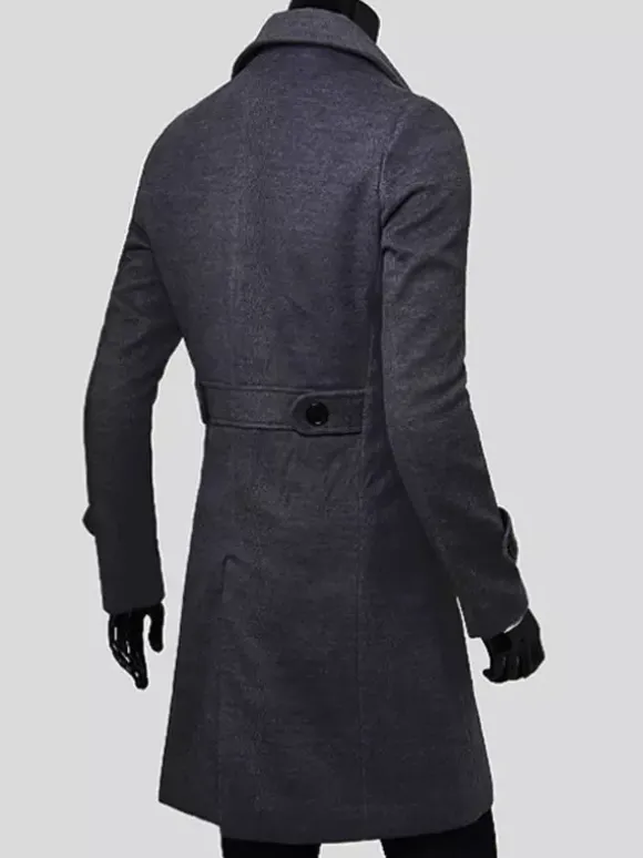 Manteaux Costume pour hommes Double boutonnage Col rabattu Chic Gris Beau