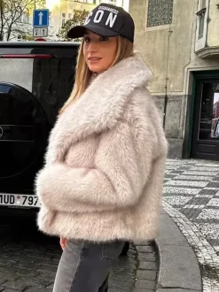 Manteaux en fausse fourrure Veste en fourrure écologique et confortable pour femme