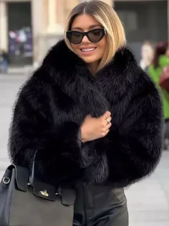 Manteaux en fausse fourrure Veste en fourrure écologique et confortable pour femme