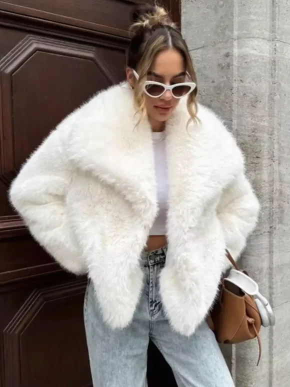 Manteaux en fausse fourrure Veste en fourrure écologique et confortable pour femme