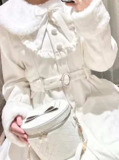 Manteaux gothiques Lolita Manteau noir Volants N艙uds Pardessus Polyester Automne Lolita Vêtements d'extérieur